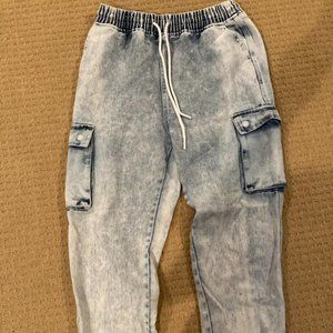 Acid Wash Jean Joggers